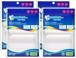 200 Count Dental Floss Picks - 4 Portable Bags of 50 - Comes with a Portable Travel Case - Strong & Smooth Tooth Picks Flossers for Family Home Travel 200 Count Dental Floss Picks - 4 Portable Bags of 50 - Comes with a Portable Travel Case - Strong & Smooth Tooth Picks Flossers for Family Home Travel
