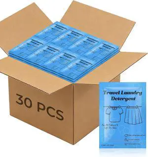 30 Pc Travel Laundry Detergent Bulk, Portable Liquid Laundry Soap, Verbena 30 Pc Travel Laundry Detergent Bulk, Portable Liquid Laundry Soap, Verbena