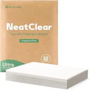Laundry Detergent Sheets - Travel Size - Fragrance Free 32 Strips (32 Loads) - Concentrated Liquidless Laundry Soap - No Mess - Space-Saving - for Travel, Apartments, Dorms, Sink Laundry Detergent Sheets - Travel Size - Fragrance Free 32 Strips (32 Loads) - Concentrated Liquidless Laundry Soap - No Mess - Space-Saving - for Travel, Apartments, Dorms, Sink
