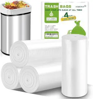 4 Gallon Clear Trash-Bag Small Garbage-Bags-Bathroom - Unscented Kitchen Plastic 100 Count Little Office Car Liners Tiny Waste Basket Strong Restroom Can Recycling Acqkunlo 4 Gallon Clear Trash-Bag Small Garbage-Bags-Bathroom - Unscented Kitchen Plastic 100 Count Little Office Car Liners Tiny Waste Basket Strong Restroom Can Recycling Acqkunlo