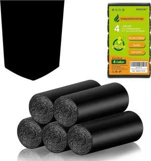 4 Gallon Small Bathroom Black Trash-Bags - Compostable Mini Garbage Bags 100 Count Biodegradable Little Waste Basket Kitchen Office Car Unscented Tiny Liners Strong Thick Inwaysin 4 Gallon Small Bathroom Black Trash-Bags - Compostable Mini Garbage Bags 100 Count Biodegradable Little Waste Basket Kitchen Office Car Unscented Tiny Liners Strong Thick Inwaysin
