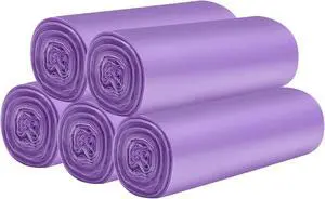 5 Rolls Small Trash Bags - 100 Counts 4 Gallon Small Garbage Bags (Purple) 5 Rolls Small Trash Bags - 100 Counts 4 Gallon Small Garbage Bags (Purple)
