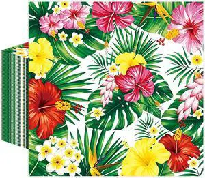 50 Pcs Hawaiian Luau Napkins 6.5 x 6.5 inch, Tropical Hibiscus Floral Paper Napkins Disposable Holiday Beverage Cocktail Napkins for Summer Pool BBQ Beach Picnic Party Decorations 50 Pcs Hawaiian Luau Napkins 6.5 x 6.5 inch, Tropical Hibiscus Floral Paper Napkins Disposable Holiday Beverage Cocktail Napkins for Summer Pool BBQ Beach Picnic Party Decorations