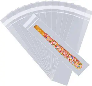 100 pcs 2" x 5" Long Clear Resealable Cellophane Bags Self Sealing Treat Packaging With Adhesive Flap for Cookies, Gifts - 1.4 mil Thick 100 pcs 2" x 5" Long Clear Resealable Cellophane Bags Self Sealing Treat Packaging With Adhesive Flap for Cookies, Gifts - 1.4 mil Thick