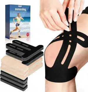 20 PCS Waterproof Kinesiology Tape, Precut Strips Knee Pain Relief Support 20 PCS Waterproof Kinesiology Tape, Precut Strips Knee Pain Relief Support