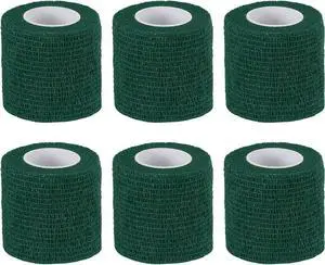 PATIKIL 1" x 177" Self Adhesive Bandage Wrap, 6 Pcs Elastic Self Breathable Self Adherent Wrap Tape for Stretch Athletic Sports Wrist Ankle Outdoor Tape, Dark Green PATIKIL 1" x 177" Self Adhesive Bandage Wrap, 6 Pcs Elastic Self Breathable Self Adherent Wrap Tape for Stretch Athletic Sports Wrist Ankle Outdoor Tape, Dark Green