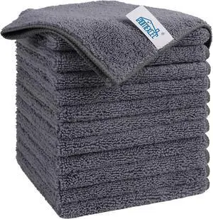 HOMEXCEL Grey Microfiber Cleaning Cloth, Microfiber Towels for Car, 12 Pack HOMEXCEL Grey Microfiber Cleaning Cloth, Microfiber Towels for Car, 12 Pack