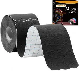 Kinesiology Tape Pro Precut 20 Strips Athletic Sports Waterproof Breathable Latex Free Tape for Ankle Wrists Knee Elastic Running Tennis Swimming Football Sports Activities Tapes (Black) Kinesiology Tape Pro Precut 20 Strips Athletic Sports Waterproof Breathable Latex Free Tape for Ankle Wrists Knee Elastic Running Tennis Swimming Football Sports Activities Tapes (Black)