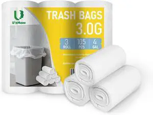 4 Gallon Trash Bags, 15 Liter Small Garbage Bags, 105 Count, Unscented Wastebasket Liners for Bathroom, Kitchen, Bedroom, Home Office, Mini Trash Can Bags, Little Trash Bags, Camping Toilet Bags 4 Gallon Trash Bags, 15 Liter Small Garbage Bags, 105 Count, Unscented Wastebasket Liners for Bathroom, Kitchen, Bedroom, Home Office, Mini Trash Can Bags, Little Trash Bags, Camping Toilet Bags