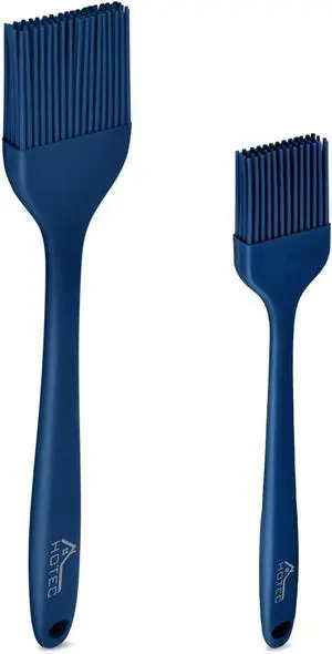 HOTEC 2 pieces Set Basting Brushes Silicone Heat Resistant Pastry Brushes Spread Oil Butter Sauce Marinades for BBQ Grill Barbecue Baking Kitchen Cooking BPA Free Dishwasher Safe (Classic Blue) HOTEC 2 pieces Set Basting Brushes Silicone Heat Resistant Pastry Brushes Spread Oil Butter Sauce Marinades for BBQ Grill Barbecue Baking Kitchen Cooking BPA Free Dishwasher Safe (Classic Blue)