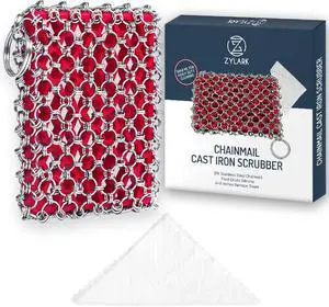 316L Cast Iron Scrubber Chainmail - Chain Mail Scrubber for Skillet, Pan 316L Cast Iron Scrubber Chainmail - Chain Mail Scrubber for Skillet, Pan