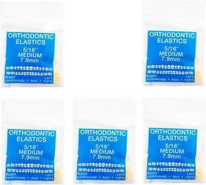 JMU Orthodontic Elastics 5/16 Medium, 500 Pack Dental Rubber Bands Latex JMU Orthodontic Elastics 5/16 Medium, 500 Pack Dental Rubber Bands Latex