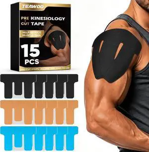 15 Pcs PreCut Kinesiology Tape for Shoulder, Shoulder Pain Relief Support 15 Pcs PreCut Kinesiology Tape for Shoulder, Shoulder Pain Relief Support
