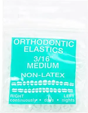 JMU Orthodontic Elastics 3/16 Medium, 100 Pack Dental Rubber Bands JMU Orthodontic Elastics 3/16 Medium, 100 Pack Dental Rubber Bands