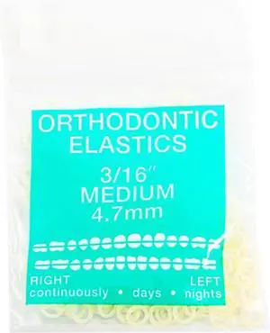 JMU Orthodontic Elastics 3/16 Medium, 100 Pack Dental Rubber Bands Latex JMU Orthodontic Elastics 3/16 Medium, 100 Pack Dental Rubber Bands Latex