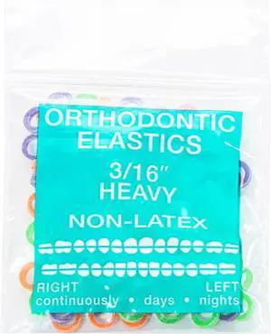 JMU Orthodontic Elastics 3/16 Heavy, 100 Pack Dental Rubber Bands JMU Orthodontic Elastics 3/16 Heavy, 100 Pack Dental Rubber Bands
