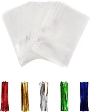 50Pcs Cellophane Bags, Cello Cellophane Treat Bags 3x4 Plastic Gift Bags for Packaging Cookies, Pretzel Rod, Sandwich, Candy, Chocolate, Clear Party Favor Bags with Ties 50Pcs Cellophane Bags, Cello Cellophane Treat Bags 3x4 Plastic Gift Bags for Packaging Cookies, Pretzel Rod, Sandwich, Candy, Chocolate, Clear Party Favor Bags with Ties