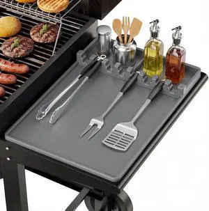 Silicone Grill Mats Compatible with Blackstone, Spatula Tools Mat with Drip Pad, Griddle Mats BBQ Grill Accessories, Side Shelf Pad for Kitchen Counter Outdoor Grill, Easy-to-Clean, Grey Silicone Grill Mats Compatible with Blackstone, Spatula Tools Mat with Drip Pad, Griddle Mats BBQ Grill Accessories, Side Shelf Pad for Kitchen Counter Outdoor Grill, Easy-to-Clean, Grey