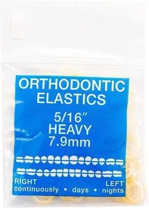JMU Orthodontic Rubber Bands 5/16 Heavy, 100 pack Intraoral Braces Elastics JMU Orthodontic Rubber Bands 5/16 Heavy, 100 pack Intraoral Braces Elastics