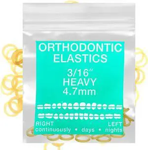 Amber Latex 100 counts, Intraoral Elastic Bands Orthodontic Elastics Dental Rubber Bands Made in US Heavy 3/16'', Amber Latex Amber Latex 100 counts, Intraoral Elastic Bands Orthodontic Elastics Dental Rubber Bands Made in US Heavy 3/16'', Amber Latex