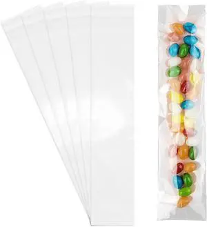 100 Pcs Self Sealing Cellophane Bags, 2x6 Inches Clear Treat Bags, Self Adhesive Cellophane Bags for Pretzel Rods, Candy, Snacks, and Cookies 100 Pcs Self Sealing Cellophane Bags, 2x6 Inches Clear Treat Bags, Self Adhesive Cellophane Bags for Pretzel Rods, Candy, Snacks, and Cookies