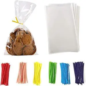 Brandon Super Clear Flat Cello Cellophane Treat Bags 5 Inch X 7 Inch Dessert 4Mil Give Metallic Twist Ties Brandon Super Clear Flat Cello Cellophane Treat Bags 5 Inch X 7 Inch Dessert 4Mil Give Metallic Twist Ties