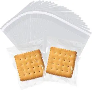 WIKDAY 200PCS Cookie Bags 3x5 Inches Clear Self Sealing Cellophane Bags WIKDAY 200PCS Cookie Bags 3x5 Inches Clear Self Sealing Cellophane Bags