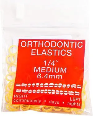 JMU Orthodontic Elastics 1/4 Medium, 100 Pack Intraoral Dental Rubber Bands JMU Orthodontic Elastics 1/4 Medium, 100 Pack Intraoral Dental Rubber Bands