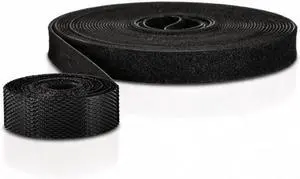 Hook and Loop Tape, Nylon Double Sided Reusable Hook & Loop Cable Straps Roll for Home & Office Bundling Fastening Storage and Collected Management Cable Tie Magic Tapes (3/8" x 16.5Ft Black) Hook and Loop Tape, Nylon Double Sided Reusable Hook & Loop Cable Straps Roll for Home & Office Bundling Fastening Storage and Collected Management Cable Tie Magic Tapes (3/8" x 16.5Ft Black)