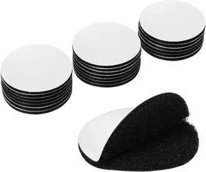 20 Pcs Self Sticky Adhesive Dots, Round Hook and Loop Fastener, Referee Patch Fasteners, Black Double Sided Tape for Home Office DIY Wall Carpet Gripper Tool 20 Pcs Self Sticky Adhesive Dots, Round Hook and Loop Fastener, Referee Patch Fasteners, Black Double Sided Tape for Home Office DIY Wall Carpet Gripper Tool
