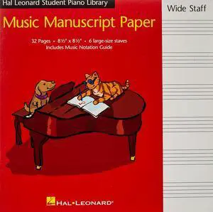 Hal Leonard Student Piano Library Wide Staff Manuscript Paper | Music Notebook for Piano Students and Composers | with Music Notation Guide Hal Leonard Student Piano Library Wide Staff Manuscript Paper | Music Notebook for Piano Students and Composers | with Music Notation Guide