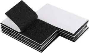 2x4 Inch Adhesive Square Hook and Loop Tape - 12 Sets - Sticky Back Fastener for Indoor or Outdoor Use - Instead of Holes and Screws, Black 2x4 Inch Adhesive Square Hook and Loop Tape - 12 Sets - Sticky Back Fastener for Indoor or Outdoor Use - Instead of Holes and Screws, Black