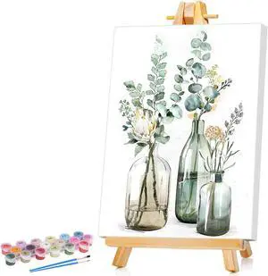 Framed Paint by Numbers Kit for Adults, 8x12 inch, Flowers | Beginners & Kids Ages 8-12, Flower DIY Acrylic Canvas Painting with Paints & Brushes, Original Art Decor Gift for Home Wall Framed Paint by Numbers Kit for Adults, 8x12 inch, Flowers | Beginners & Kids Ages 8-12, Flower DIY Acrylic Canvas Painting with Paints & Brushes, Original Art Decor Gift for Home Wall