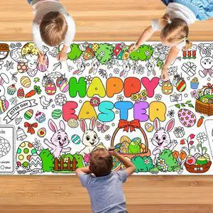 Easter Giant Coloring Poster for Kids,30x72 Inch Happy Easter Crafts Drawing Paper Coloring Tablecloth DIY Art Crafts for Kids Party Bunny Egg Themed Activity Home Classroom Party Suppiles Easter Giant Coloring Poster for Kids,30x72 Inch Happy Easter Crafts Drawing Paper Coloring Tablecloth DIY Art Crafts for Kids Party Bunny Egg Themed Activity Home Classroom Party Suppiles