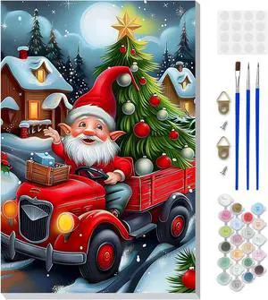 Framed Paint by Numbers Kit for Adults, Christmas Gnome DIY Paint by Number Kits on Canvas, Easy Christmas Painting by Numbers for Home Wall Decor Gift 8x12 Inch Framed Paint by Numbers Kit for Adults, Christmas Gnome DIY Paint by Number Kits on Canvas, Easy Christmas Painting by Numbers for Home Wall Decor Gift 8x12 Inch