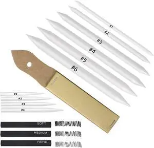 14 PCS Blending Stumps and Tortillions Paper Art Blenders | Sandpaper Pencil Sharpener Pointer, Compressed Charcoal Sticks, For Student Artist Sketch Drawing Shading 14 PCS Blending Stumps and Tortillions Paper Art Blenders | Sandpaper Pencil Sharpener Pointer, Compressed Charcoal Sticks, For Student Artist Sketch Drawing Shading