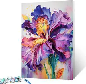 Iris Flower Paint by Number for Adult and Kids Beginner,Floral Canvas Oil Painting Kit Digital Painting,Modern Style Watercolor Home Decoration,(Without Frame Iris Flower Paint by Number for Adult and Kids Beginner,Floral Canvas Oil Painting Kit Digital Painting,Modern Style Watercolor Home Decoration,(Without Frame