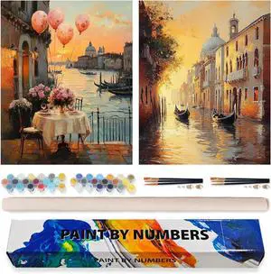 2 Pack Paint by Numbers Kit for Adults Beginner, Sunset Venice Adult Paint by Number Kits on Canvas, DIY Landscape Acrylic Number Painting for Adults for Home Wall Decor Gift 16x20 Inch 2 Pack Paint by Numbers Kit for Adults Beginner, Sunset Venice Adult Paint by Number Kits on Canvas, DIY Landscape Acrylic Number Painting for Adults for Home Wall Decor Gift 16x20 Inch
