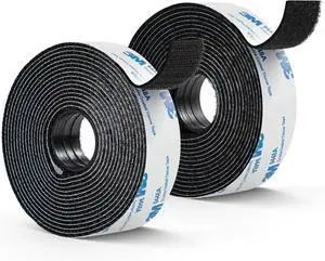 Hook and Loop Tape 1" x 12ft, Self Adhesive Strips with Strong 9448A Backing, Interlocking Nylon Fabric Fastener for Carpets, Crafts, Home, Car, Office Black Hook and Loop Tape 1" x 12ft, Self Adhesive Strips with Strong 9448A Backing, Interlocking Nylon Fabric Fastener for Carpets, Crafts, Home, Car, Office Black