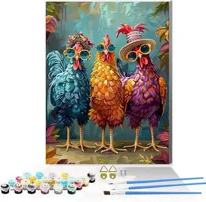 Framed Paint by Numbers Kit for Adults,Painting by Numbers Kits with Framed on Canva for Beginner,DIY Watercolor Oil Painting Frame for Birthday Gift Decor for Home Wall. (chicken1) Framed Paint by Numbers Kit for Adults,Painting by Numbers Kits with Framed on Canva for Beginner,DIY Watercolor Oil Painting Frame for Birthday Gift Decor for Home Wall. (chicken1)
