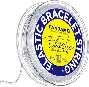 FANDAMEI 1mm Elastic Bracelet String Cord, Crystal Stretch Bead Cord for Bracelets Jewelry Making, Clear Stretchy Elastic String for Beading, Transparent Thread for Bracelet Necklace Making FANDAMEI 1mm Elastic Bracelet String Cord, Crystal Stretch Bead Cord for Bracelets Jewelry Making, Clear Stretchy Elastic String for Beading, Transparent Thread for Bracelet Necklace Making