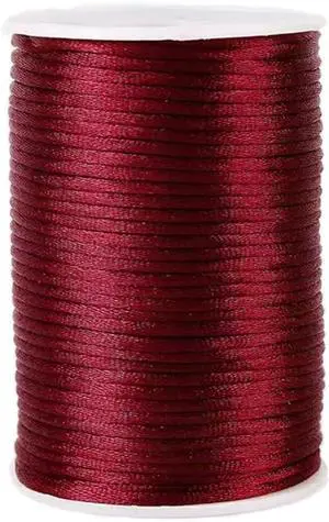 3.0 mm x 54 Yards Nylon Satin Cord Beading Braided Thread String for Chinese Knotting Rattail Macrame Bracelets Necklaces Jewelry Making (Wine red) 3.0 mm x 54 Yards Nylon Satin Cord Beading Braided Thread String for Chinese Knotting Rattail Macrame Bracelets Necklaces Jewelry Making (Wine red)