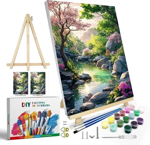 Paint by Numbers Kit for Adults with Frame, Landscape Paint by Number Canvas, Mountain Paint by Numbers with Easel, DIY Flowers Scenery Oil Painting Kit for Home Wall Decor 8 x 12 Inch Paint by Numbers Kit for Adults with Frame, Landscape Paint by Number Canvas, Mountain Paint by Numbers with Easel, DIY Flowers Scenery Oil Painting Kit for Home Wall Decor 8 x 12 Inch