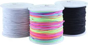 1.0mm Elastic Bracelet String for Pony Beads, 3 Rolls, 150 Yards | Fabric-Covered Stretch Cord, Flexible and Easy to Knot for Kandi Bracelets, Necklaces, Beading, DIY Jewelry Making and Crafts 1.0mm Elastic Bracelet String for Pony Beads, 3 Rolls, 150 Yards | Fabric-Covered Stretch Cord, Flexible and Easy to Knot for Kandi Bracelets, Necklaces, Beading, DIY Jewelry Making and Crafts