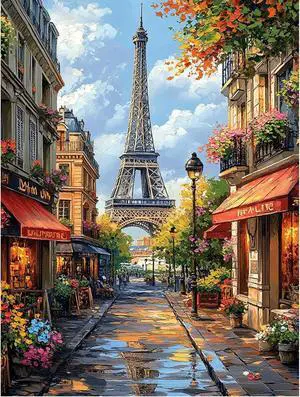 Paint by Numbers Kit for Adults, Eiffel Tower Paint-by-Number-Kits on Canvas for Beginner Without Framed, Paris Acrylic Painting Set DIY Art Craft for Home Wall Decor (12x16 Inch) Paint by Numbers Kit for Adults, Eiffel Tower Paint-by-Number-Kits on Canvas for Beginner Without Framed, Paris Acrylic Painting Set DIY Art Craft for Home Wall Decor (12x16 Inch)