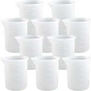 10 PCS 100ml Silicone Measuring Cups for Resin Non-Stick Mixing Cups Glue Tools, Precise Scale Toning Cups for Resin DIY Craft Jewelry Making 10 PCS 100ml Silicone Measuring Cups for Resin Non-Stick Mixing Cups Glue Tools, Precise Scale Toning Cups for Resin DIY Craft Jewelry Making