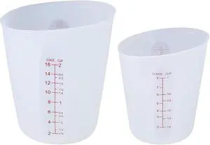 2 Pcs 250 ml/500 ml Silicone Measuring Cups, Silicone Reusable Mixing Pouring Measure Cups, Melt Stir Squeeze & Pour Measuring Cups for Epoxy Resin Casting Moulds Cups (White) 2 Pcs 250 ml/500 ml Silicone Measuring Cups, Silicone Reusable Mixing Pouring Measure Cups, Melt Stir Squeeze & Pour Measuring Cups for Epoxy Resin Casting Moulds Cups (White)