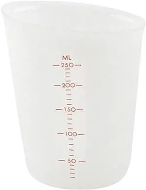 1 Pack Soft Silicone Measuring Cups with Marked 250ml, Flexible Extruded and Poured Double Scale Baking Cups - for Cooking, Resin Mixing, Coffee,Butter, Chocolate, or DIY Projects (White) 1 Pack Soft Silicone Measuring Cups with Marked 250ml, Flexible Extruded and Poured Double Scale Baking Cups - for Cooking, Resin Mixing, Coffee,Butter, Chocolate, or DIY Projects (White)