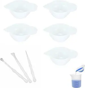 5Pcs Resin Mixing Cups Silicone Mini Measuring Bowl Set Pouring Tools and Accessories for DIY Epoxy Craft Small Silicone Cup Dispenser with Spoon and Glue Stick for Resin Art Supplies 5Pcs Resin Mixing Cups Silicone Mini Measuring Bowl Set Pouring Tools and Accessories for DIY Epoxy Craft Small Silicone Cup Dispenser with Spoon and Glue Stick for Resin Art Supplies