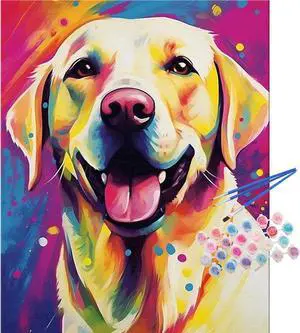 Dog Paint by Numbers Kit for Adults Beginner,Labrador Retriever Paint by Number Canvas Kit, Acrylic Adults' Paint-by-Number Kits for Dogs Lovers 16x20inch (Without Framed) Dog Paint by Numbers Kit for Adults Beginner,Labrador Retriever Paint by Number Canvas Kit, Acrylic Adults' Paint-by-Number Kits for Dogs Lovers 16x20inch (Without Framed)